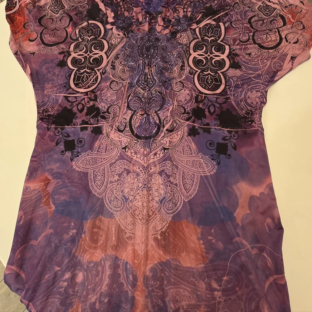 ONE WORLD Pink and Purple Women's Dress - Picture 15 of 15